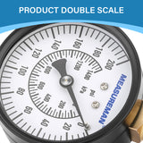 MEASUREMAN 2-1/2'' Water Pressure Test Gauge, 0-200 Psi, 3/4" Female Garden Hose Thread, Stainless Steel Case, for Home Potable Water, House Tube