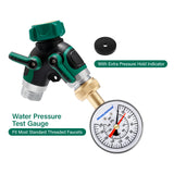 MEASUREMAN 2-1/2" Water Pressure Test Gauge - 0-200psi/kpa, 3/4" Female Garden Hose Thread, Memory Red Pointer, Garden Hose Pressure Tester