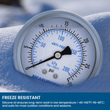 MEASUREMAN 2-1/2 Inch Low Pressure Gauge, 0-30 PSI, Silicone Oil Filled, All-Weather Antifreeze, Stainless Steel Case, 1/4 NPT Lower Mount