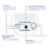 MEASUREMAN DN-15 1/2" Single-Jet Water Meter with Pulse Output Brass Body Irrigation Water AWWA C712 Certified