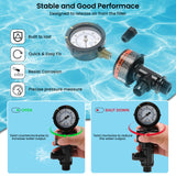 MEASUREMAN Manual Air Relief Valve, Pool Filter Valve with Pressure Gauge, Spa Filter Replacement