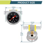 MEASUREMAN 0-15 Psi Glycerin Filled Fuel Pressure Gauge, 1.5” Dial, 304 Stainless Steel Case, 1/8” NPT Center Back Mount, with 3/8” Fuel Line Adapter, Copper Tube & Fittings, Red Aluminum Pointer