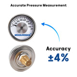 MEASURMAN Refrigerant Recovery Machine Replacement Pressure Gauges, 1.5" Dial & 0-700PSI, Stainless Steel Case, 1/8”NPT Brass Connection, Heavy Duty Gauge for Twin Cylinder Recovery Unit
