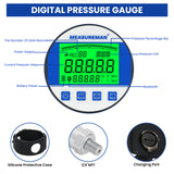 MEASUREMAN Professional 10000 PSI Digital Hydraulic Test Gauge, 0.05% FS Accuracy with Data Logging, 330° Swivel Display, 1/4'' NPT, Pressure Calibrator