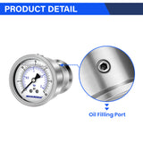 MEASUREMAN 2.5" Stainless Steel Sanitary Pressure Gauge, 0-30 PSI Glycerin Filled, Back Mount with 1.5" Tri-Clamp Diaphragm Seal for Food/Beverage/Bio Pharma