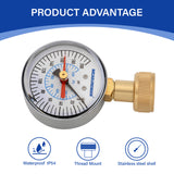 MEASUREMAN 0-200 PSI Water Pressure Gauge with Lazy Hand, 2-1/2'' Dial, Lead-Free, Stainless Steel Case, 3/4” Hose Thread, Water Pressure Gauge for Home