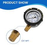 MEASUREMAN 2" Stainless Steel Swimming Pool Filter Pressure Gauge, 0-60 PSI, Waterproof, Clean Filter Indicator, 1/4" NPT Lower Mount for Spa, Aquarium, and Water Pump Pressure Testing