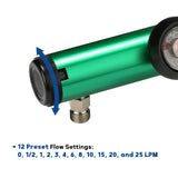 Measureman O2 Mini Oxygen Regulator Suits for CGA-870 Gauge Flow Rate 0-15lpm,Without Oxygen tubing Swivel Connector