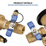 MEASUREMAN 3/4" Pressure Vacuum Breaker Assembly, Heavy-Duty Bronze Backflow Preventer for Sprinkler & Irrigation Systems, Provides Critical Backsiphonage Protection