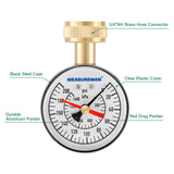 MEASUREMAN 2-1/2" Water Pressure Test Gauge - 0-200psi/kpa, 3/4" Female Garden Hose Thread, Memory Red Pointer, Garden Hose Pressure Tester