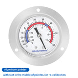 MEASUREMAN Vapor Capillary Flanged Panel Mount Refrigeration Thermometer, 2.5" Dial, 48" Capillary, -40-60 deg F/-40-15 deg C, Re-Calibration Available