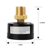 Measureman 2" Well Pump Pressure Gauge, 0-200psi/bar, 1/4" NPT Male with 1/2" NPT Adaptor, +/-3-2-3% Accuracy，Back Mount
