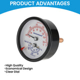 MEASUREMAN Commercial Tridicator, 2.5" Dial, 1/4" NPT Back Mount, Dual Scale 0-75 PSI 60-320°F, Rotatable Case with Adjustable Pointer (1.75'' Stem)