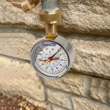 MEASUREMAN 0-200 PSI Water Pressure Gauge with Lazy Hand, 2-1/2'' Dial, Lead-Free, Stainless Steel Case, 3/4” Hose Thread, Water Pressure Gauge for Home