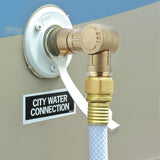 MEASUREMAN RV 180-Degree Rotating Brass Hose Elbow Connector, RV Drinking Water and Garden Hose Adapter, Easy Grip Design