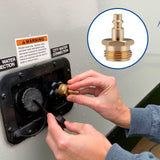 MEASUREMAN Lead-Free Brass Blow Out Plug with Quick Connect - Efficiently Removes Water from RV Water Lines, Ideal for Winterization (2pc)