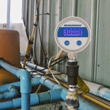 MEASUREMAN Economy Digital Pressure Gauge 2.5" Blue Backlit LCD, 0-60 PSI All Stainless Steel Case 1/4" NPT Connection 1% Accuracy