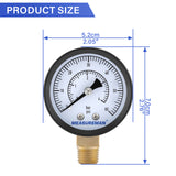 MEASUREMAN CO2 Regulator Gauge Set for Beer Kegs, 0-60 PSI, Dual Scale, Bar/PSI, 2’’ Dial, 1/4’’ NPT, Radial Mount, Black Iron Case, Aluminum Pointer, with Hose Clamps& Nylon seal