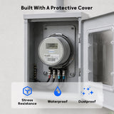 MEASUREMAN Digital Electric Meter 240V 3 Wire KWH Watt Meter for Home, RV & Small Industrial Use – High Precision Energy Usage Monitor, LCD Display, ANSI Standard, IP65 Weatherproof, Easy Installation