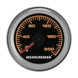 Measureman 200 PSI Mechanical Dual Analog Air Pressure Gauge for Air Ride Suspension Systems Black Dial Backlit Clear Lens Red & White Needles 2" 52mm