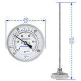MEASUREMAN Homebrew Bi-Metal Thermometer, 3" Dial, 6" Lead-Free Brass Stem, Range 32-140 deg F/0-60 deg C, 2% Accuracy, Adjustable, 1/2" NPT Back Mount