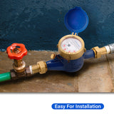 MEASUREMAN 3/4" Npt Couplings Water Meter, 20MM Measuring in Cubic Meter, Cold Water Meter for Garden or Home
