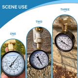 MEASUREMAN 2-1/2'' Water Pressure Test Gauge, 0-200 Psi, 3/4" Female Garden Hose Thread, Stainless Steel Case, for Home Potable Water, House Tube