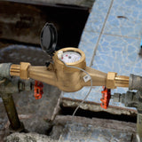 MEASUREMAN DN-25 1” Multi-Jet Pulsed Water Meter Brass Body High Accuracy Gallon Measurement for Garden