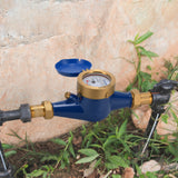 MEASUREMAN 1" Durable Multi-Jet Cubic Water Meter Lead-Free Brass Non-Pulsed Output for Home Water Systems