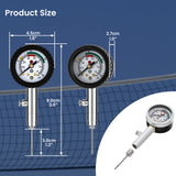 MEASUREMAN Multi-Sport Ball Pressure Gauge with Deflation Button 0-20PSI/0-1.4 Bar & Color-Coded, 3.6x1.8in Lightweight for Soccer, Football, Basketball, Volleyball Pressure Measurement