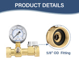 MEASUREMAN Air Over Water Test Kit, 2” Dial, 0-300 PSI, 1/4” NPT Top Mount with 3/4” Female Hose Connection for Leak Detection and Pressure Testing