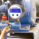 MEASUREMAN Economy Digital Pressure Gauge 2.5" Blue Backlit LCD, 0-60 PSI All Stainless Steel Case 1/4" NPT Connection 1% Accuracy