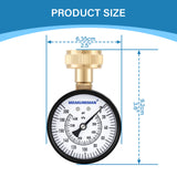 MEASUREMAN 2-1/2'' Water Pressure Test Gauge, 0-200 Psi, 3/4" Female Garden Hose Thread, Stainless Steel Case, for Home Potable Water, House Tube