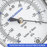 MEASUREMAN Vacuum Cleaner Suction Gauge, 0-160 Inches of Water Measures Suction in Water Lift