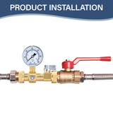 MEASUREMAN Air Over Water Test Kit, 2” Dial, 0-300 PSI, 1/4” NPT Top Mount with 3/4” Female Hose Connection for Leak Detection and Pressure Testing