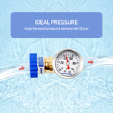 MEASUREMAN Lead-Free Brass Water Pressure Regulator, Garden Hose Pressure Regulator, Pressure Reducer with Pressure gugue, for RV, Camper, Trailer, Garden, Plumbing System 2 Pack