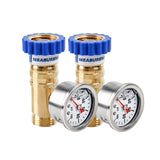 MEASUREMAN Lead-Free Brass Water Pressure Regulator, Garden Hose Pressure Regulator, Pressure Reducer with Pressure gugue, for RV, Camper, Trailer, Garden, Plumbing System 2 Pack