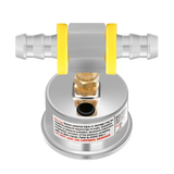 MEASUREMAN 0-15 Psi Glycerin Filled Fuel Pressure Gauge, 1.5” Dial, 304 Stainless Steel Case, 1/8” NPT Center Back Mount, with 3/8” Fuel Line Adapter, Copper Tube & Fittings, Red Aluminum Pointer