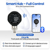 MEASUREMAN 65mm Digital Industrial Pressure Gauge 0–1000 PSI, 0.4% FS Accuracy, Stainless Steel, 1/4" NPT, Bluetooth LCD Display, Backlit, High-Pressure Hydraulic & Industrial Systems