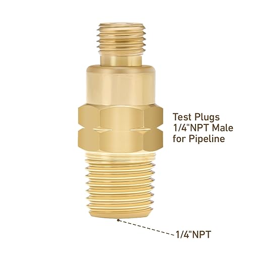 MEASUREMAN Brass Gauge Adaptor 1/4NPT Female，2-1/2 OAL x 1-2/5