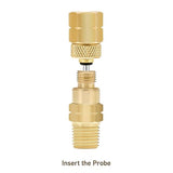 MEASUREMAN Brass Gauge Adaptor 1/4NPT Female，2-1/2 OAL x 1-2/5" x 1/8" Probe with Stainless Steel Sheath，Pressure Gauge Fitting kit