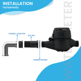 MEASUREMAN 3/4” Non-Pulsed Multi-Jet Cubic Meter Water Meter, Lightweight Plastic Body, 20mm Flow Capacity, Cost-Effective Solution for Home Cold Water Systems