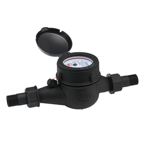 MEASUREMAN 3/4” Non-Pulsed Multi-Jet Cubic Meter Water Meter, Lightweight Plastic Body, 20mm Flow Capacity, Cost-Effective Solution for Home Cold Water Systems