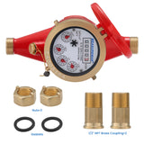 MEASUREMAN 1/2” Non-Pulsed Multi-Jet Gallon Hot Water Meter, Durable Brass Body, 15mm Flow Size, Accurate Monitoring for Home and Residential Hot Water Systems