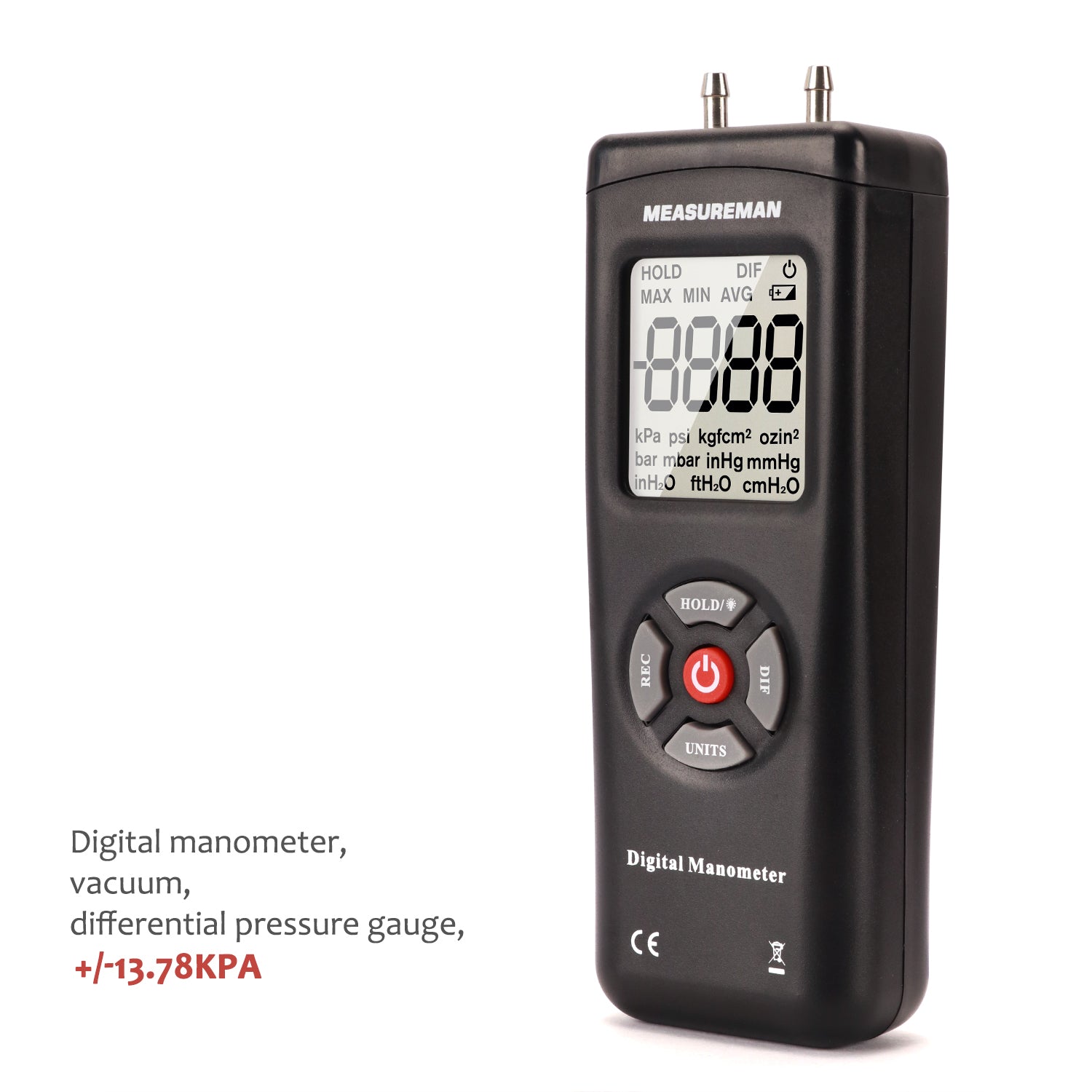 Measureman Handheld Digital Differential Pressure Gauge, Vacuum and Pr –  Measureman Direct
