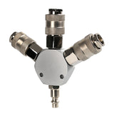 3-Way 1/4" Universal Steel Air Manifold with Quick Connect Couplers Air Compressor Manifold Quick Connect Fittings