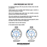 Measureman Natural Gas or LP Gas Manifold Pressure Test Kit, 0-35"W.C, 1/4"NPT, 40" Length Hose