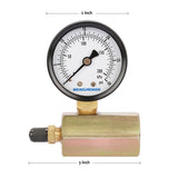 Measureman 2" Steel Gas Pressure Test Gauge Assembly, 3/4" FNPT Connection, 0-30 psi/kpa, -3-2-3% Accuracy