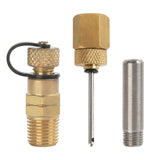 MEASUREMAN Brass Gauge Adaptor 1/4BSP Female，2-1/2 OAL x 1-2/5" x 1/8" Probe with Stainless Steel Sheath，Pressure Gauge Fitting kit