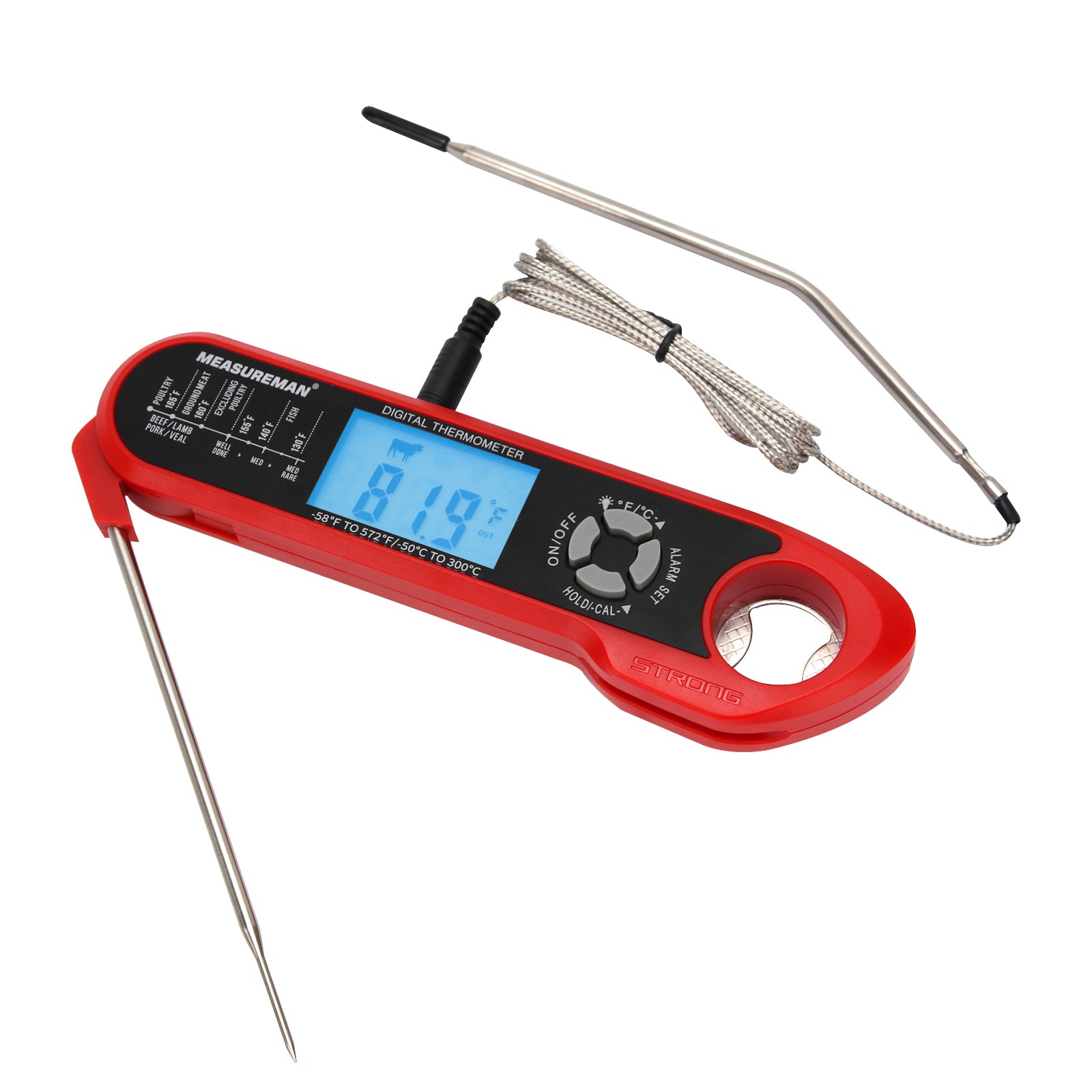 Digital Meat Thermometer with Probe for Oven / Grill / Barbecue / Fryer /  Smoker